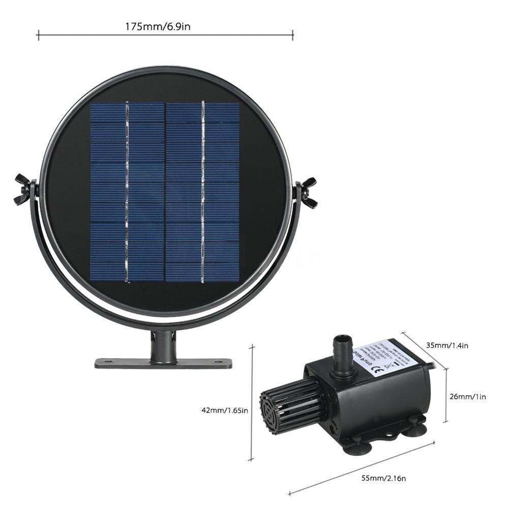LanLan-fuente de agua Solar de pie para acuario, para estanque Caño, piscina, Patio y jardín