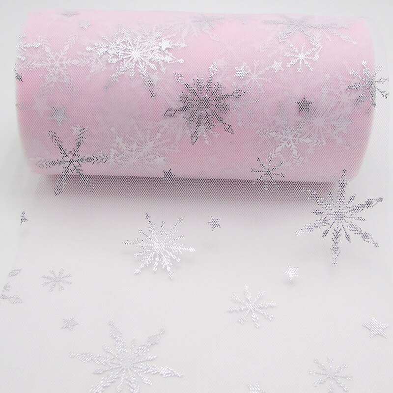 6cm*25 yards snefnug skinnende tyl ruller organza fødselsdag dekoration bryllup indretning festartikler baby shower tutu nederdel: 5- lyserøde