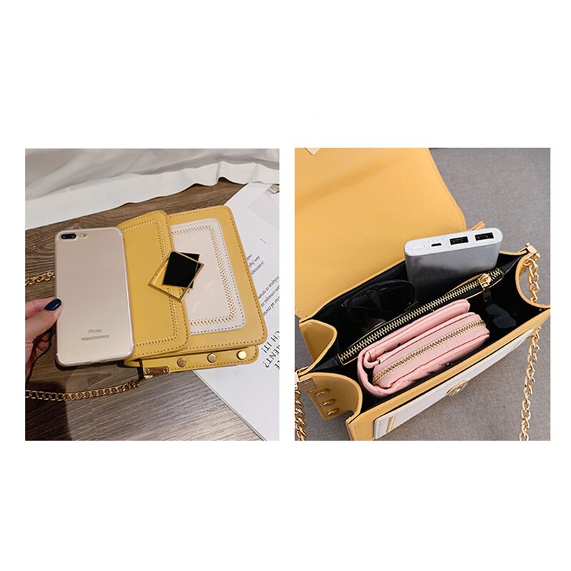 Chain Pu Leather Shoulder Bags for Women Small Crossbody Simple Special Lock Female Travel Handbags