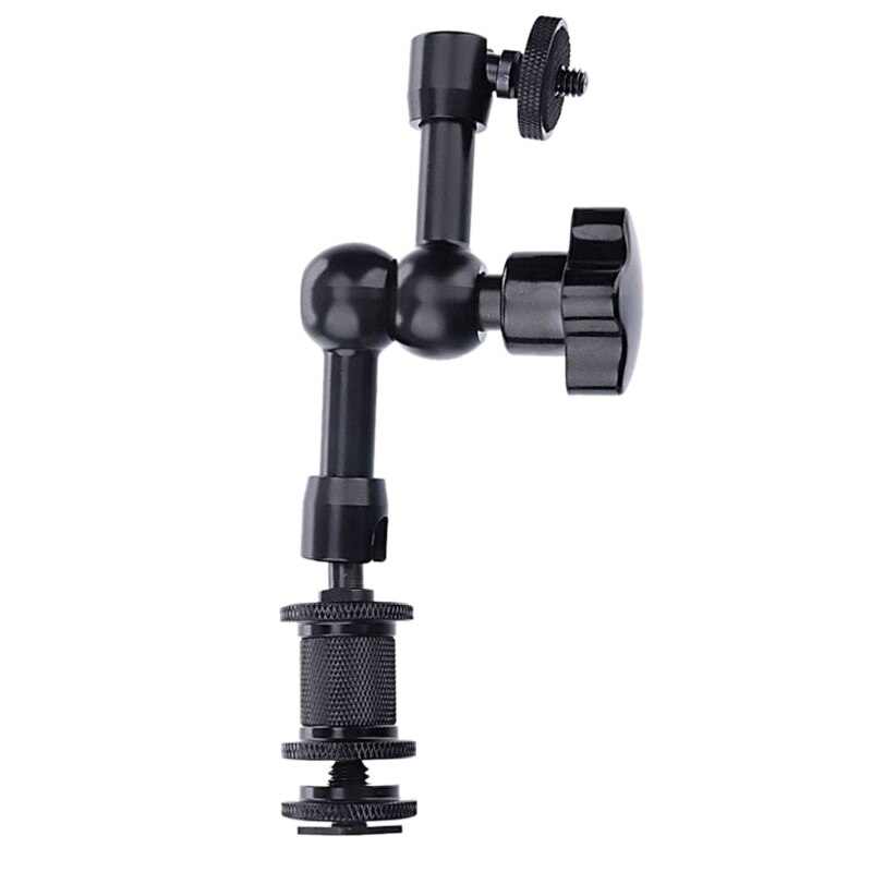 7 tommer justerbar friksjonskraft artikulerende aluminium ic arm med både 1/4 tommers gjengeskrue for lcd monitor/led lys