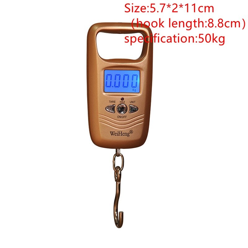 Balance électronique de crochet d'affichage à cristaux liquides de balance de pesage électronique de 75Kg/10g avec le ruban à mesurer pour le voyage de pêche: G 50kg