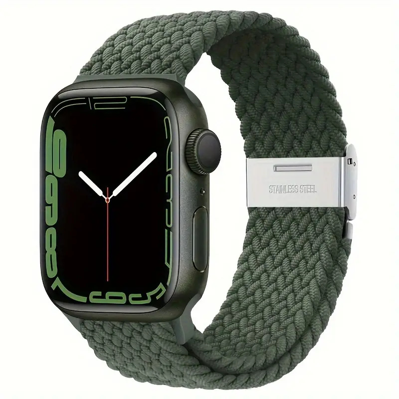 For apple watch band ultra 2 49mm 45mm 41mm 44mm 40mm Nylon Elastic Braided Solo Loop iwatch se 9 8 7 6 5 4 3 42mm 38mm strap: Black Yellow / 12mm