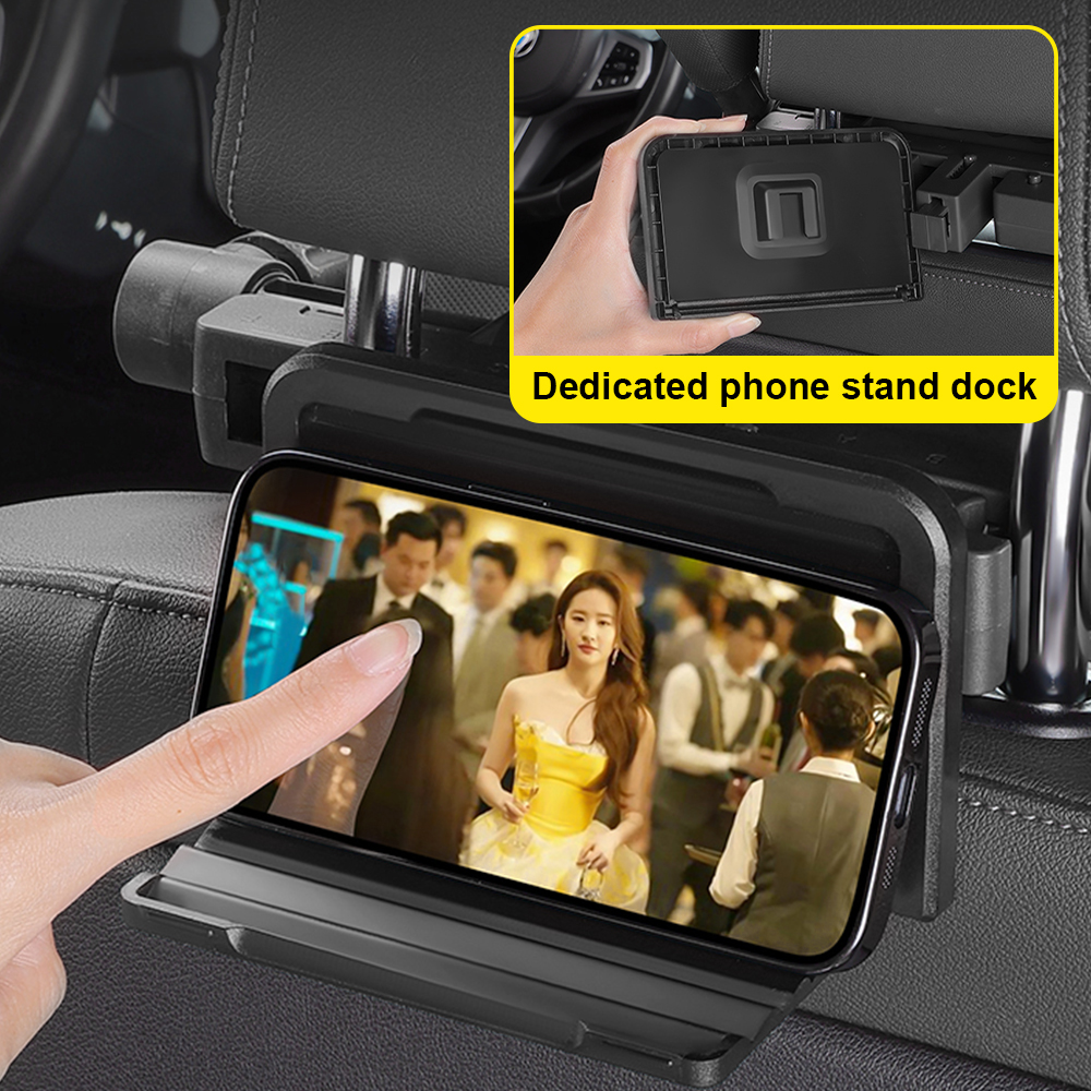 Auto-Kopfstützenkissen, Nackenkissen, seitliche Kopfstütze zum Schlafen, Memory-Schaum-Pad, Telefonhalterung, Halter, verstellbar, für Erwachsene und Kinder