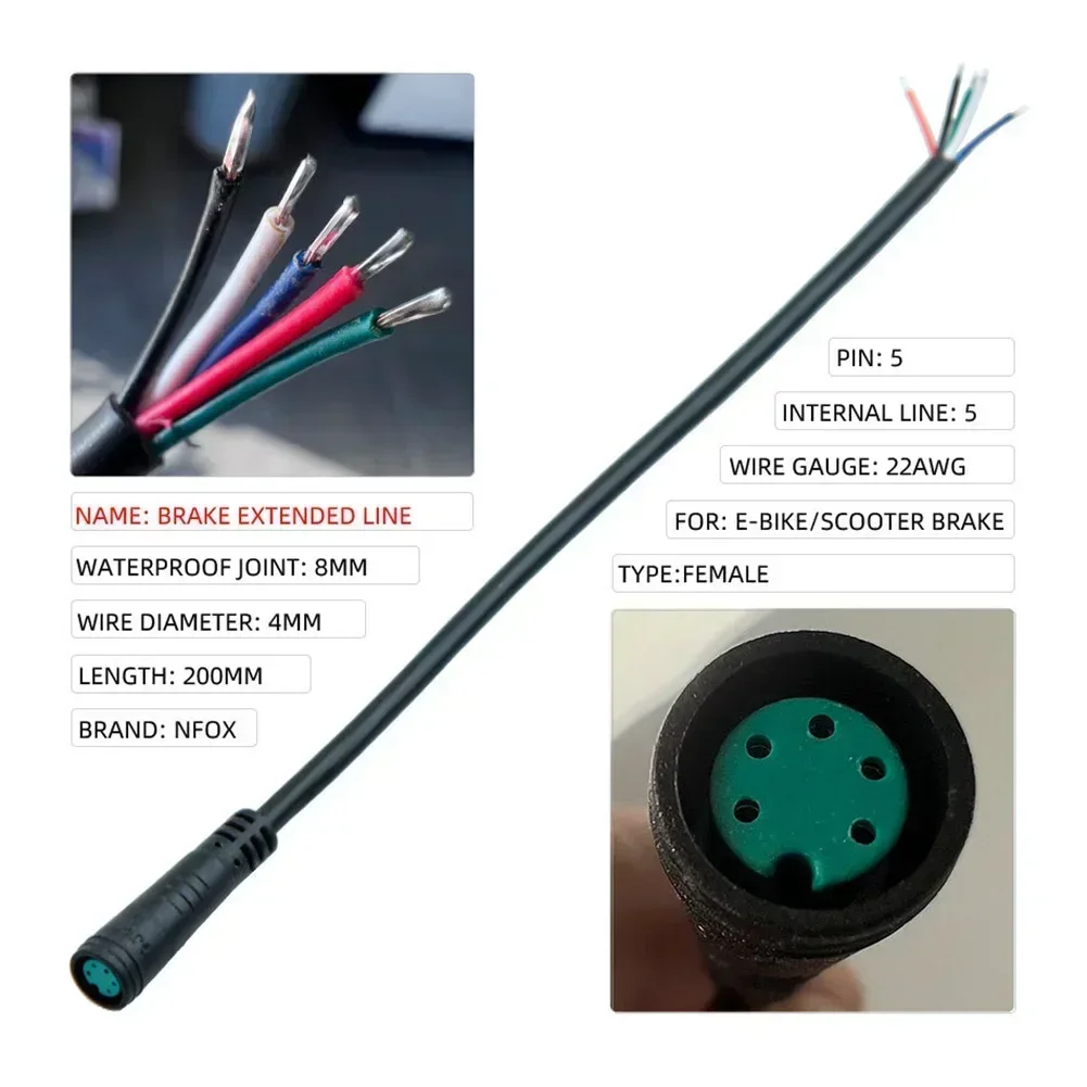 Ebike Display Connector 2/3/4/5/6 Pin Kabel Voor Bafang Vrouwelijke/mannelijke waterdichte Connector Signaallijn Elektrische Fiets Onderdelen: Donkergrijs