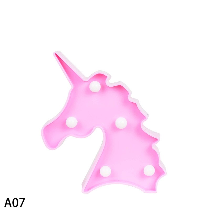 Lámpara de luz LED nocturna para niños, Flamenco, Estrella, piña, Cactus, hawaiana, , lámpara de pared del dormitorio, de decoración: A07