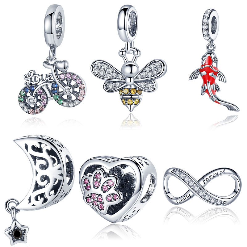 Venda quente 100% real 925 prata esterlina infinito copo de café contas caber pandora original pulseiras diy jóias fazendo para as mulheres