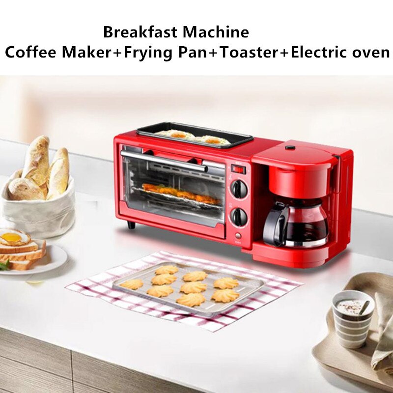 3 in 1 hjemmemorgenmadsmaskine kaffemaskine bradepande brød brødrister elektrisk ovn brød bagemaskine