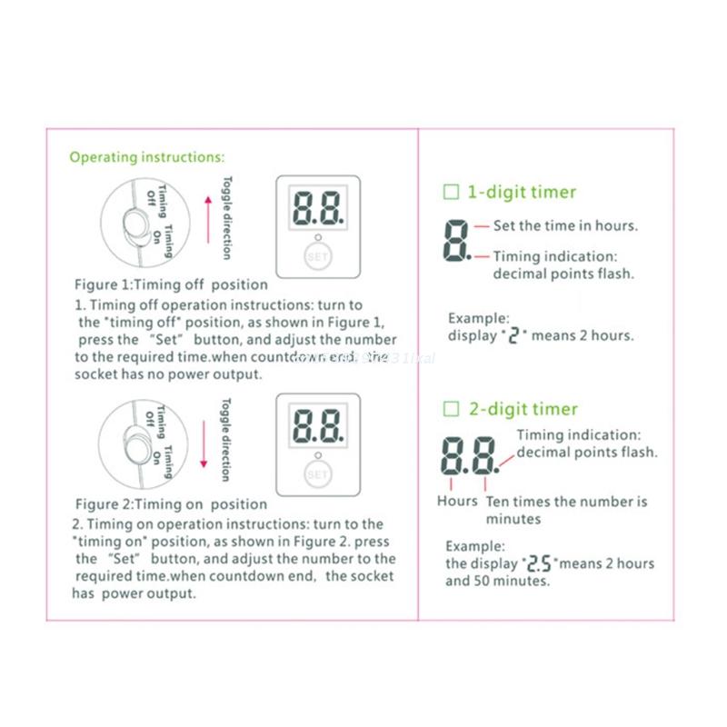 Digital Electric Timer Plug Socket with Countdown Electric Vehicle Charging Countdown Timer Socket Home Uses