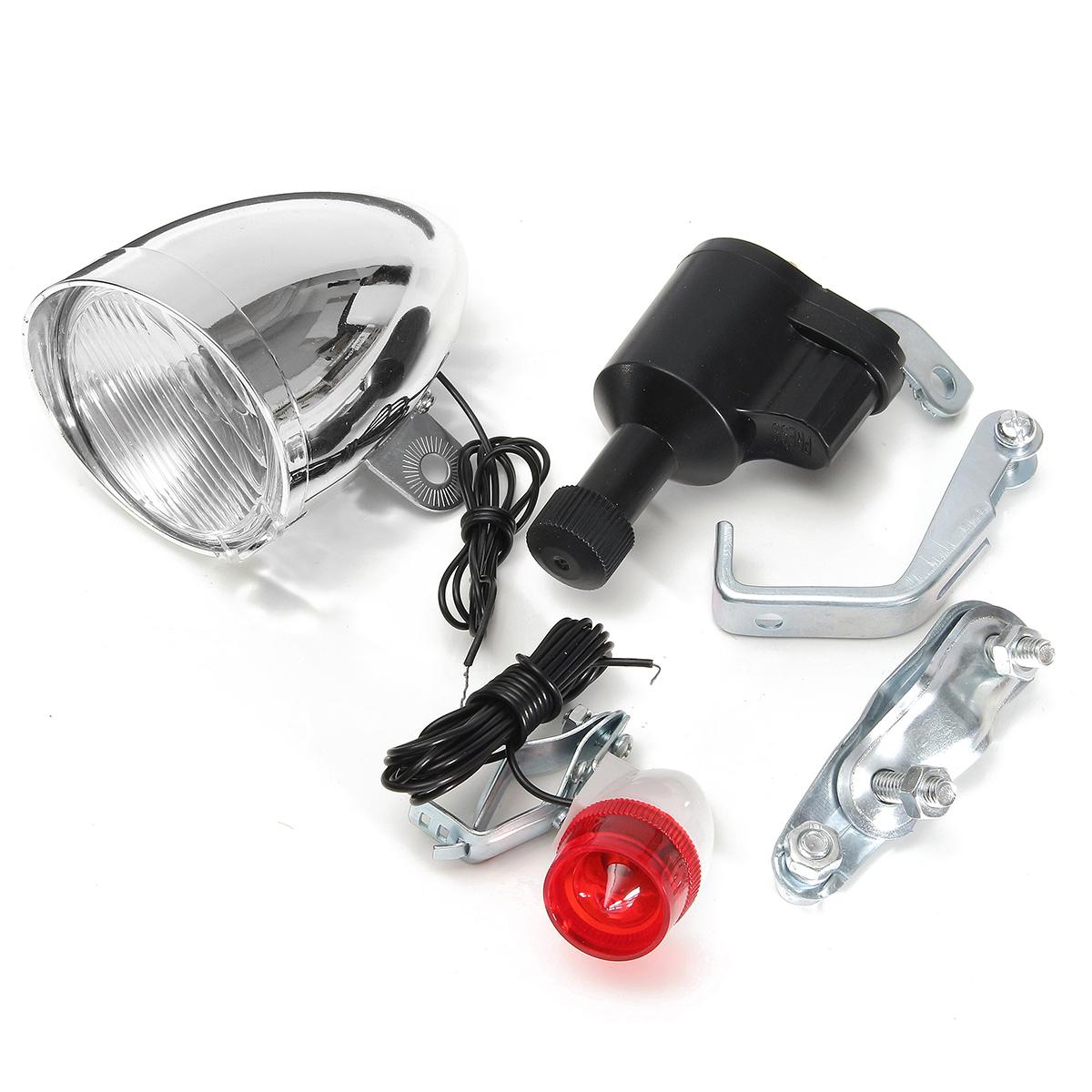 1 ensemble 6V 3W vélo pour Dynamo lumières ensemble sécurité pas de piles nécessaire phare feu arrière lampes LED pour vélo adapté à tous les vélo