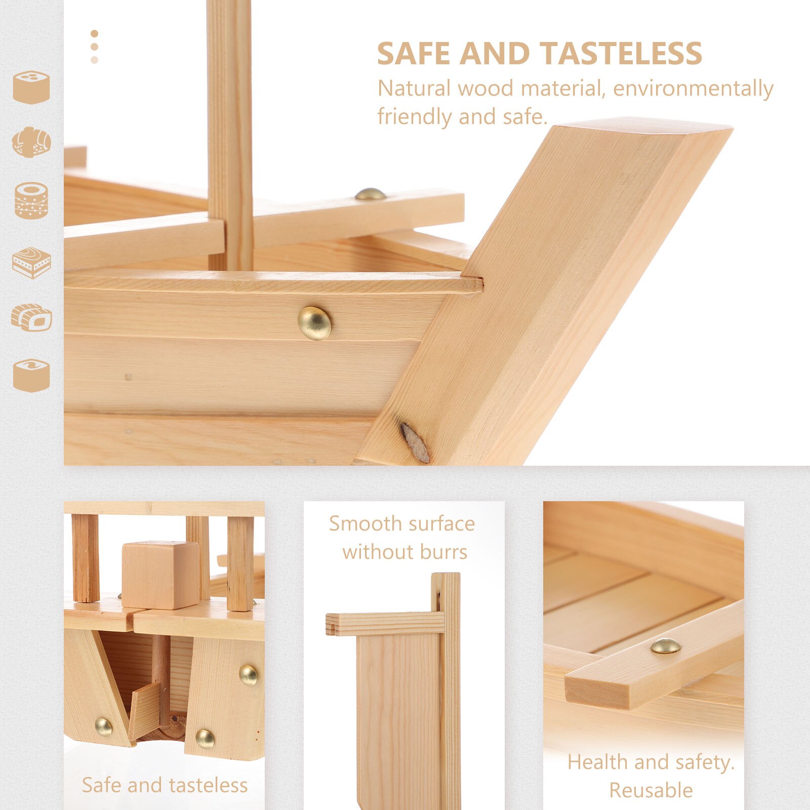 1Pc Sushi Boat Plate Sashimi Serving Plate Boat Shape Plate Wooden Tray