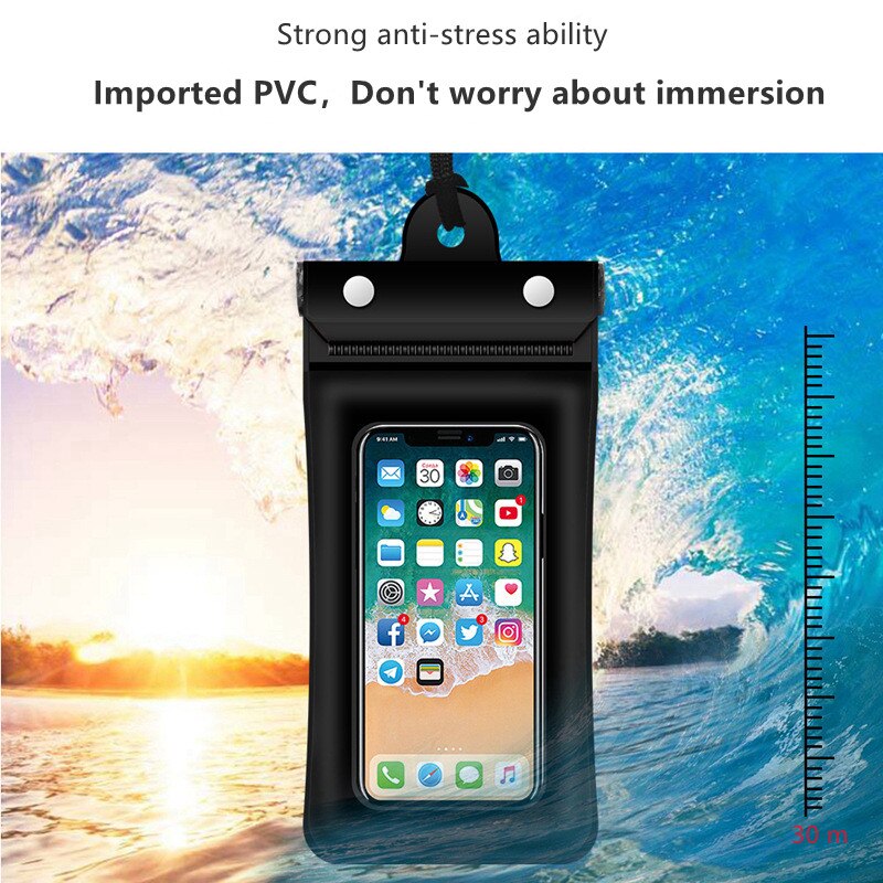 Bolsa de aire impermeable para teléfono móvil, funda de PVC para iphone 11 12 pro max, bolsa de buceo en Seco Bajo el agua, funda para teléfono deportivo