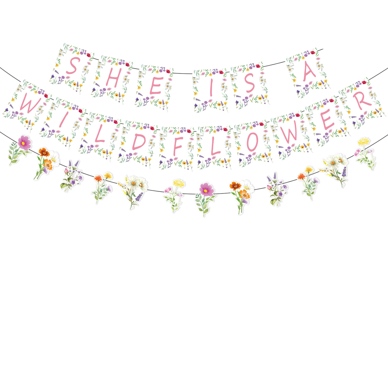 Wildflower Baby Shower Party Supplies for Girls Birthday Spring Floral Wedding Party Decors Disposable Paper Plates Napkin Cups