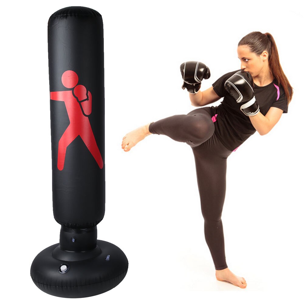 Saco de arena inflable para entrenamiento de boxeo para adultos y niños, accesorio de de PVC de 160cm, columna hinchable, punzonadora
