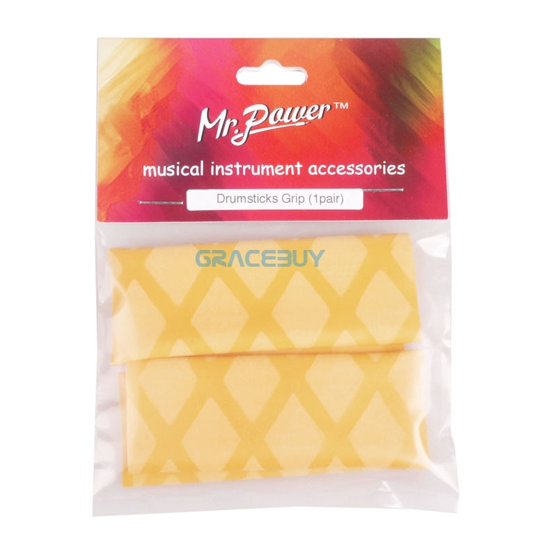 Drum Stick Grips Anti-slip Drumsticks Grip Soft Tip For Drummer Musical Instrument Sweat Absorbed Drum Sticks 350 E: Yellow
