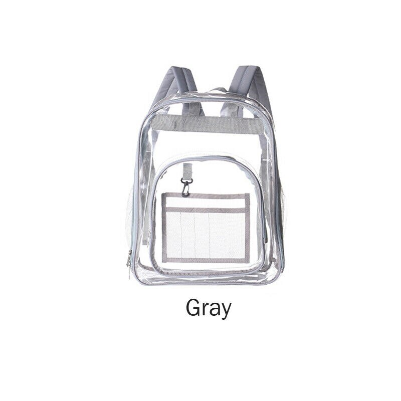 femmes fille étudiant sac d'école grande capacité Transparent clair sac à dos sac école bureau voyage sac suspendu: Gris