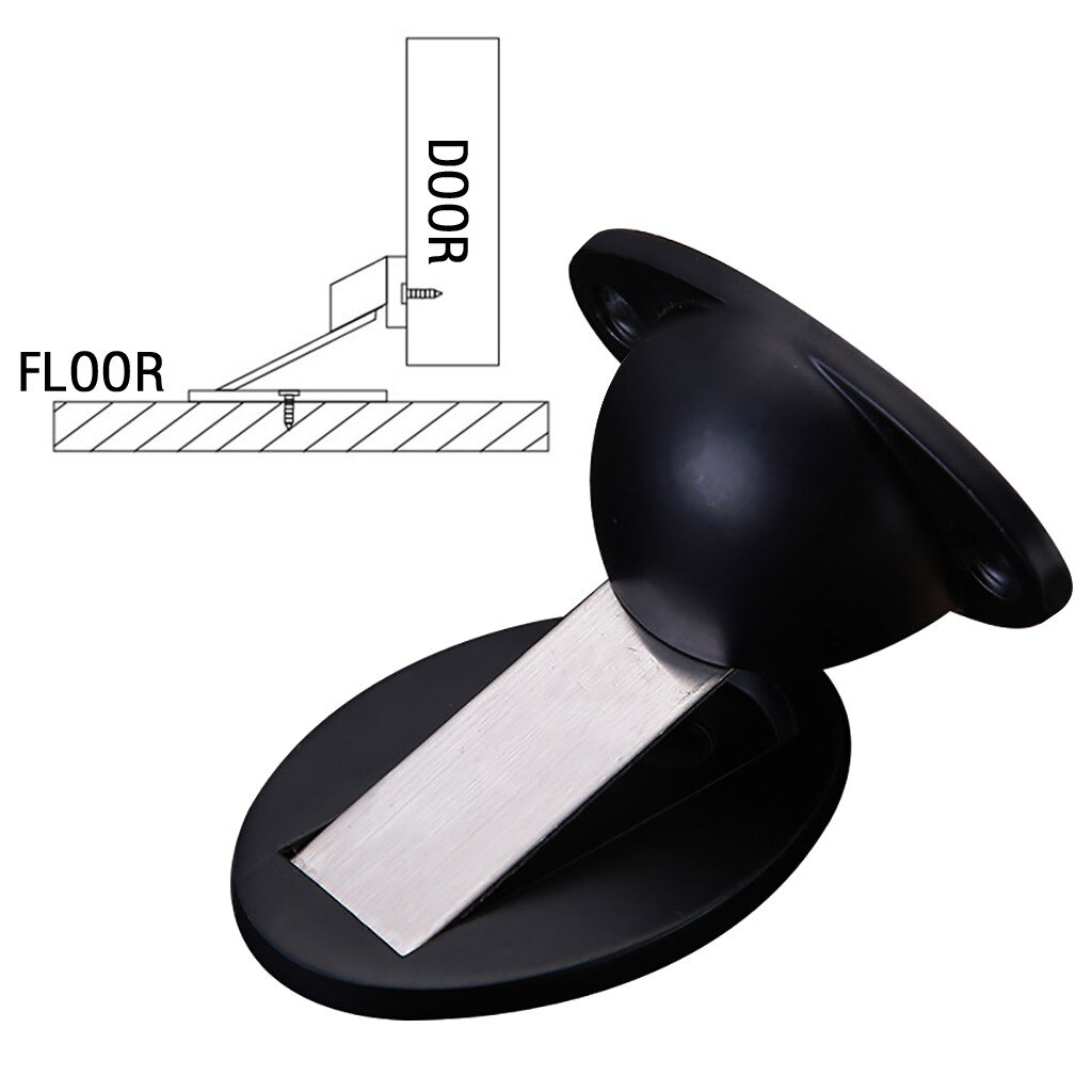 Tope de puerta pomo de pared Protector magnético Invisible soporte tapón de aleación de Zinc Tope de puerta Anti-colisión soporte montado en el suelo