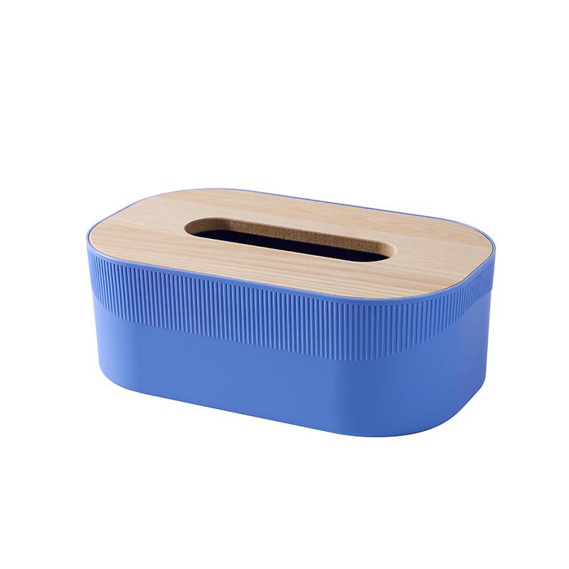 Plastik-Taschentuchbox mit Holzdeckel im Nordischen Schlichtheit-Stil Desktop-Serviettenbox für Wohnzimmer, Badezimmer und Toilette Quadratische Taschentuchbox: Gelb