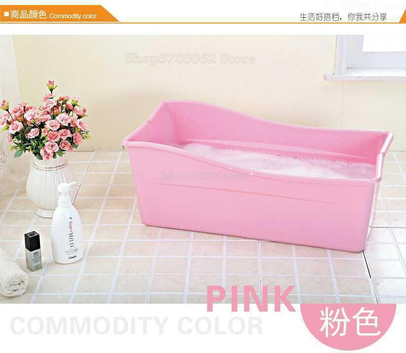 Rose bleu PP + TPE baignoire pliante pour enfants bébé en plastique baignoire matériel de sécurité 77.5*41*29.5cm