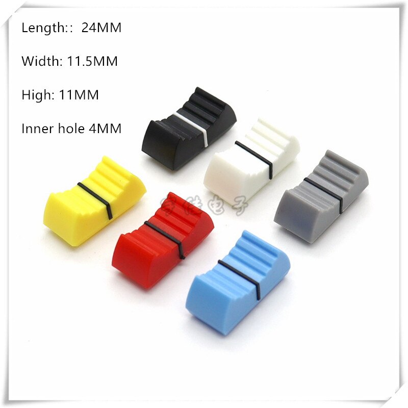 10 Piece 24*11.5*11MM straight slide potentiometer mixer push rod plastic cap console volume hat inner hole 4MM