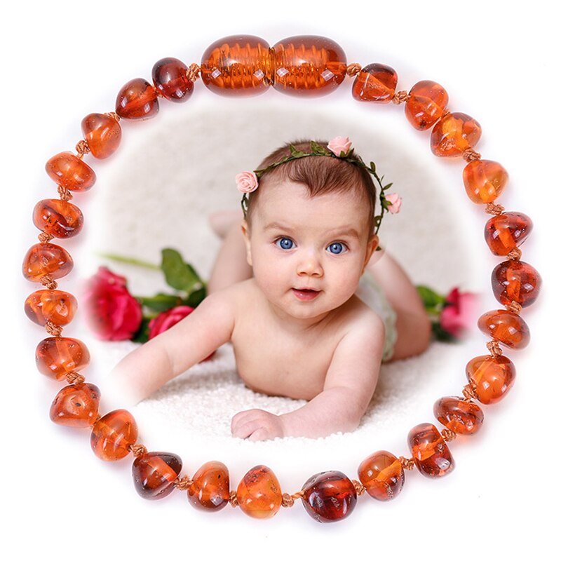 Amberos de dentición báltica Natural para bebés y niños, pulsera de ámbar hecha a mano, Original, cuentas de ámbar irregulares, de joyería