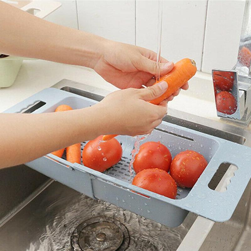 Retractable Sink, Panning Basin, Drain Basket, Rectangular Plastic Fruit, Kitchen Sink, Dish Storage