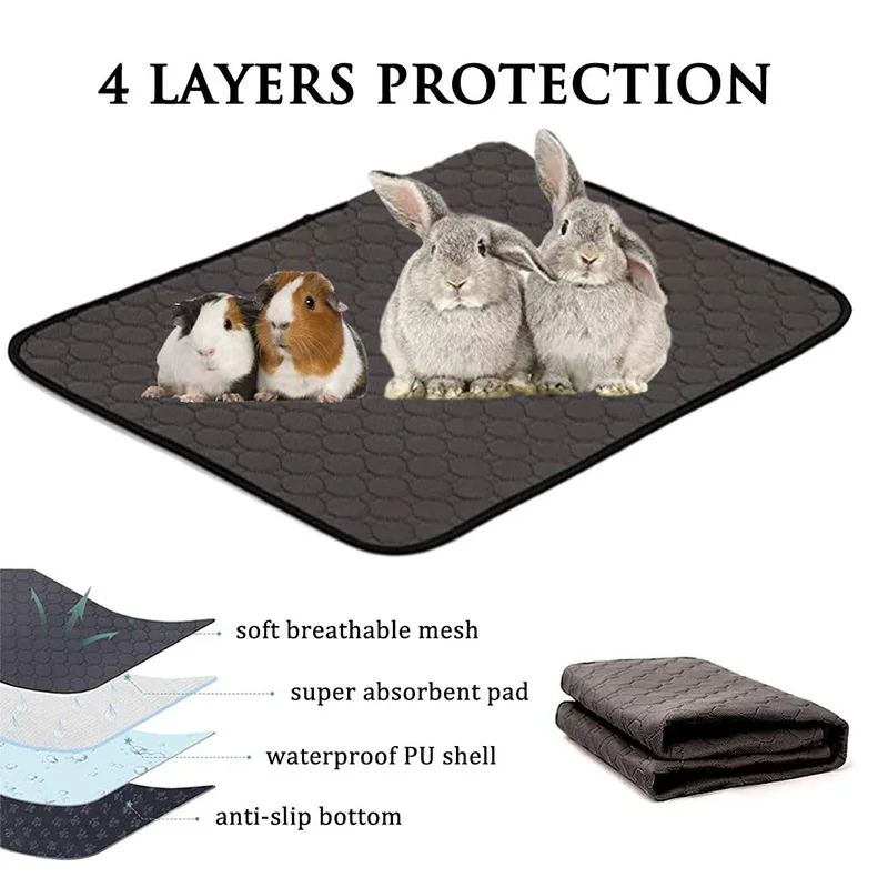 Konijn Cavia Kooi Liner Kleine Huisdier Artikelen Waterdicht Anti Slip Beddengoed Mat Zeer Absorberend Pee Pad voor Hamsters Accessoires