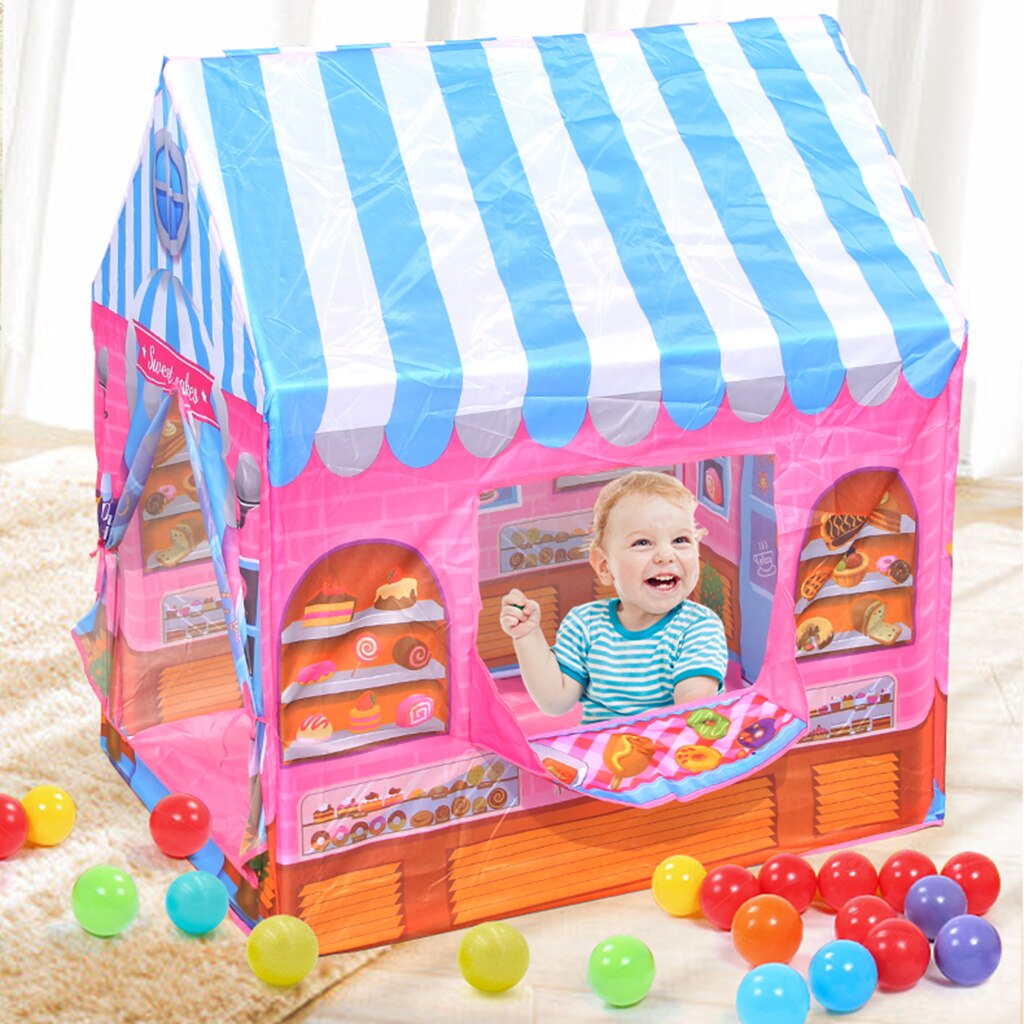 Unicorn Themed Playhouse 3-in-1 Kids Play Tent With Tunnel & Ball Pit - Unicorn Castle Pop Up Playhouse For Indoor Outdoor Yoga Mat Carrying Strap With Hook Loop - Foto 4