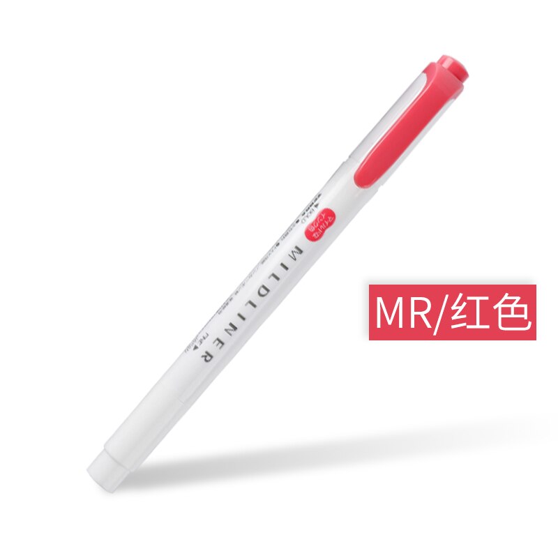 Zebra Mildliner Pastel Highlighters WKT7 Text Marker Japanese Stationery: Red