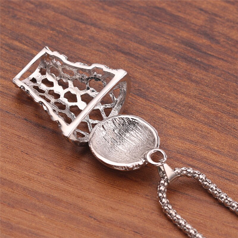 Basketbal Hoepel Hanger Hip Hop Sieraden Voor Mannen Iced Out Bling Crystal Gold Kleur Ketting