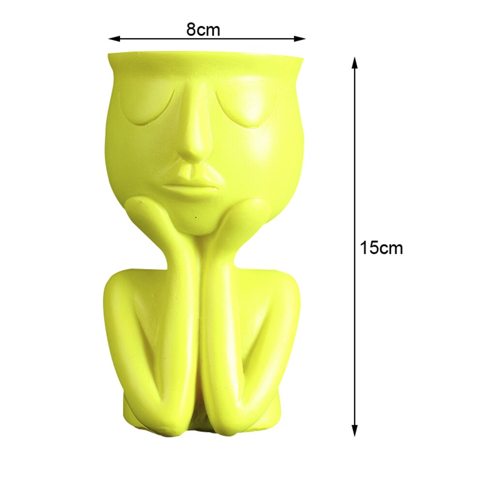Pot de fleur en résine pour filles, Figurine tête de visage, plantes succulentes, plantes de jardin, fleurs de croissance, décor de table pour la maison, ornements