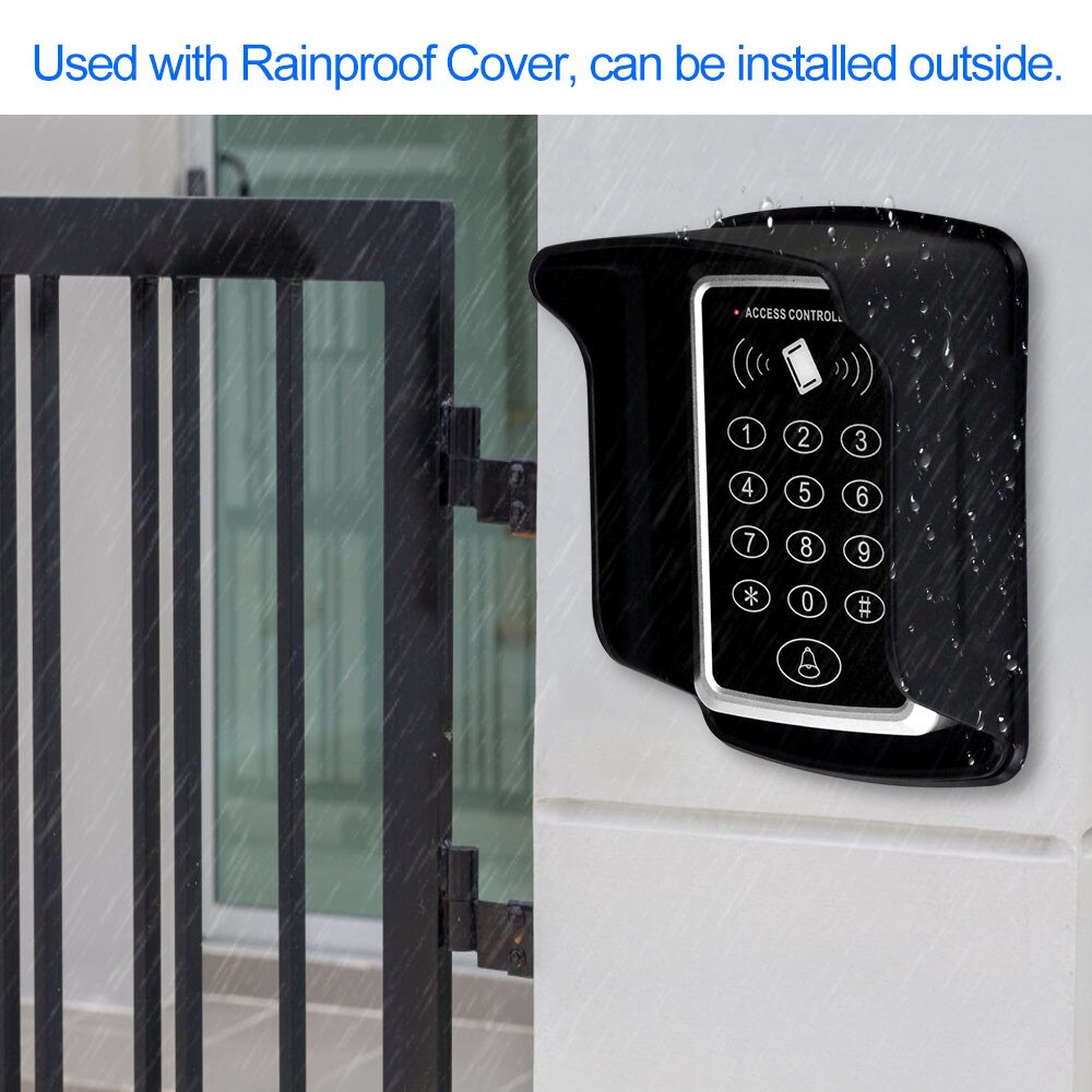 RFID 125KHz Access Control Keypad Standalone Access Controller with Waterproof Cover Case+10pcs Keyfobs RFID Cards