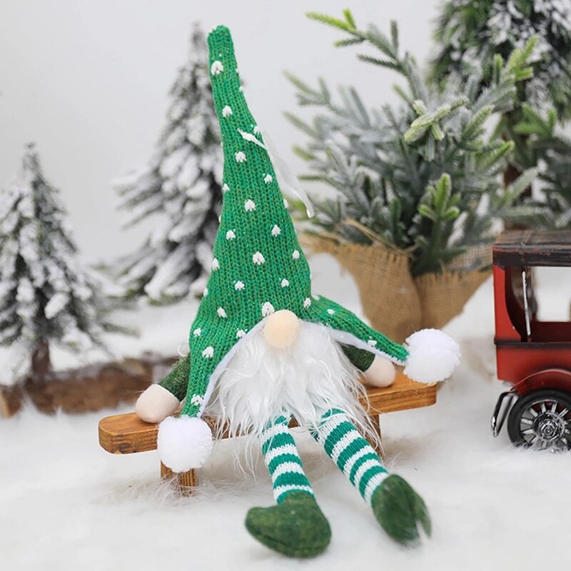 2 Pcs Christmas Tree Hanging Handmade Christmas Decorations LED Chandelier, Door or Window Decoration, Brown & Green