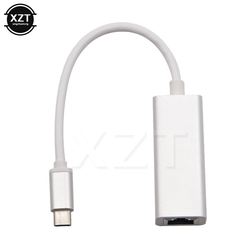 Usb Ethernet Adapter Usb C Type-C Netwerkkaart Te RJ45 Lan Wired Voor Macbook Windows 8/10 Laptop 10M/100M/1000M Aluminium