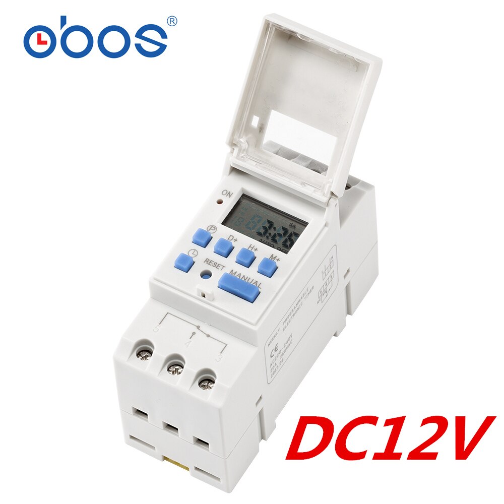 Obos sähkökatkot muisti 220v digitaalinen ajastin din ajastin digitaalinen 16 kertaa päälle/pois päivässä aika asetettu alue 1 min -168h: Dc12v