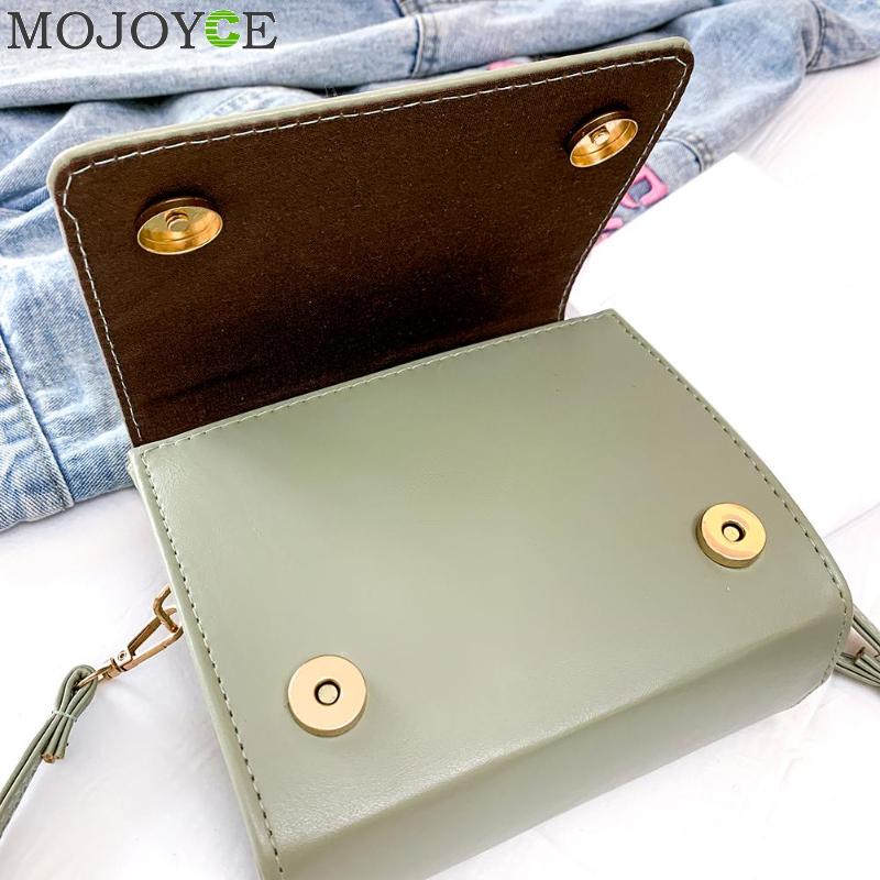 Kvinnor pu läder axel handväska ren färg casual crossbody messenger väskor väska bolsa feminina