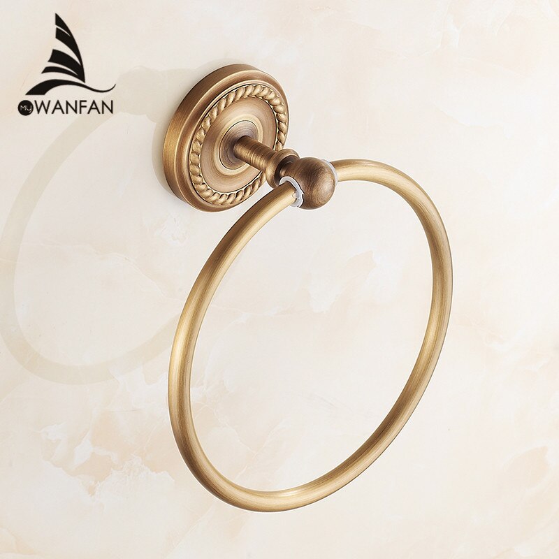 Pierścienie ręcznikowe antyczny mosiądz uchwyt montowany na ścianie uchwyt na ręczniki półka robić wanny wieszaki na ręczniki przechowywanie akcesoria łazienkowe wieszak na ręczniki HJ-1307