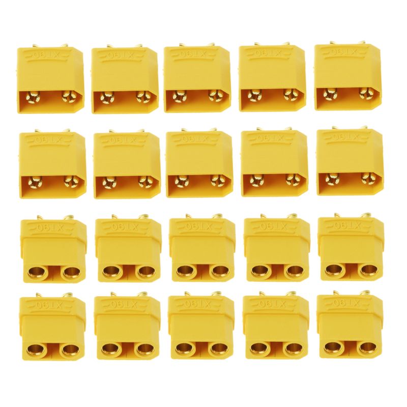 20Pcs /10 Pairs Female Male XT90 Banana Bullet Connector Plug For RC LiPo Battery Gold Plated Banana Plug