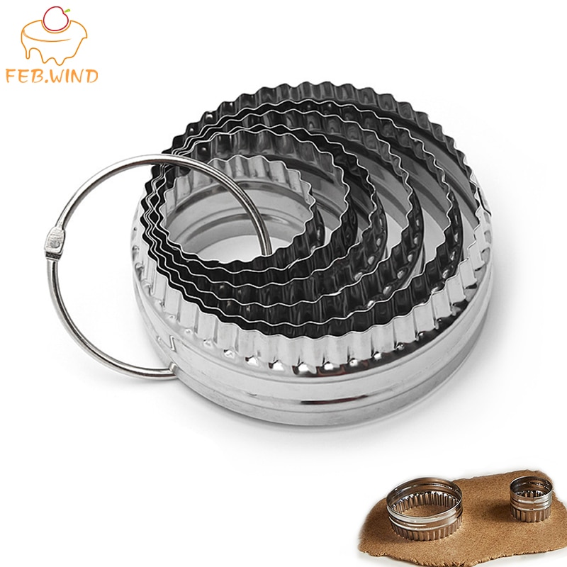 Emporte-pièce métallique carré ou rond, 6 pièces, double face, pour pâte à gâteau Fondant, Diy, 115