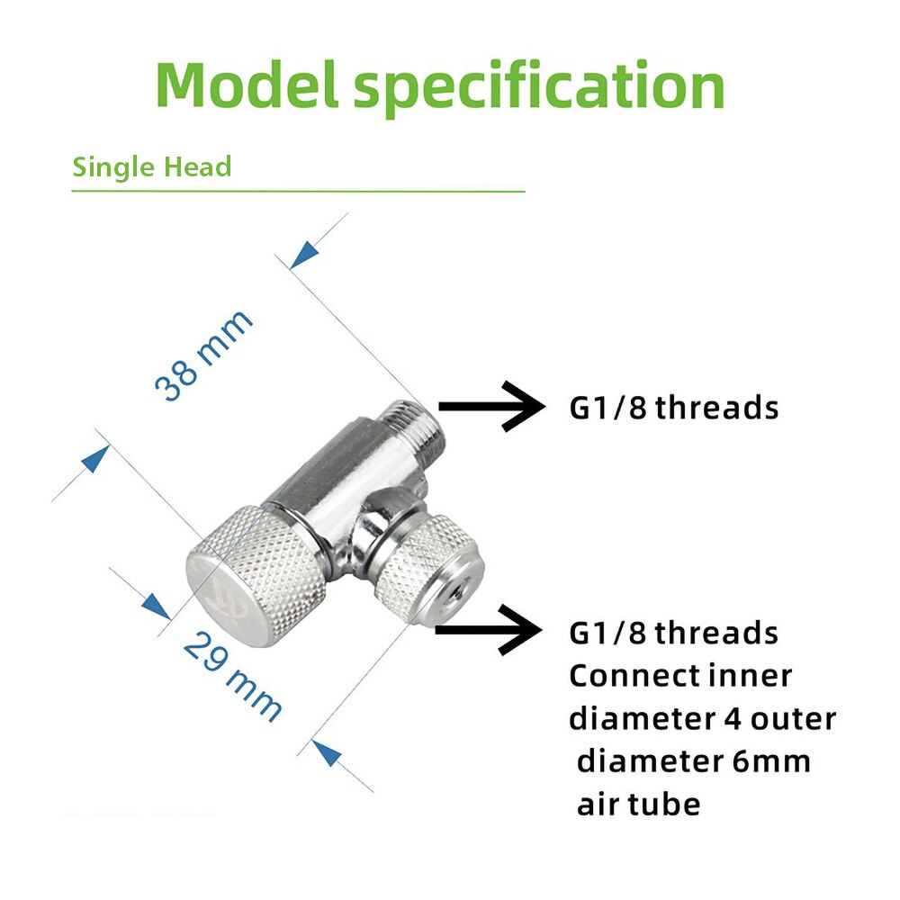 Adjusting Valve for CO2 Regulator Aquarium Fish Tank CO2 System Carbon Dioxide Fine-tuning Valve Regulator: Single head