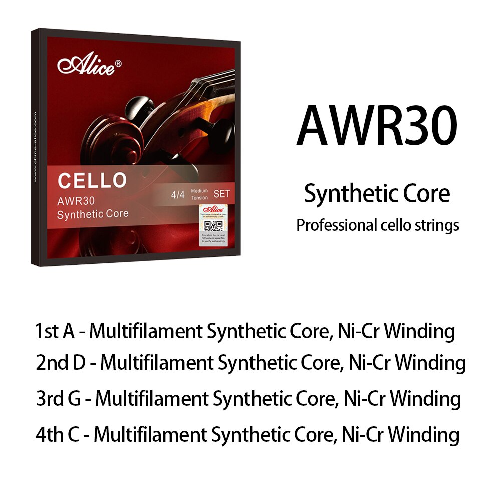 Alice Awr Serie Cello Snaren Bowed Instrumenten Accessoires Staal/Nylon Core Premuim Snaren AWR30 AWR31 AWR33 AWR313