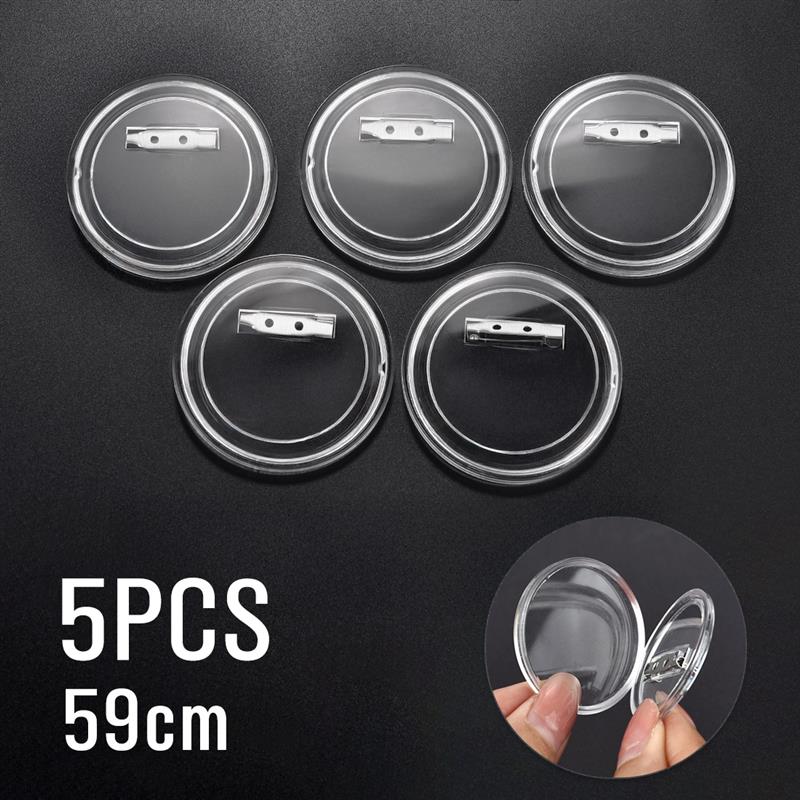 5Pcs Acrylic Button Pins Badge Clear Pins Buttons Badges Kit Button Pins Button Maker Blanks for DIY Craft Supplies ﻿Decoration: antique silver