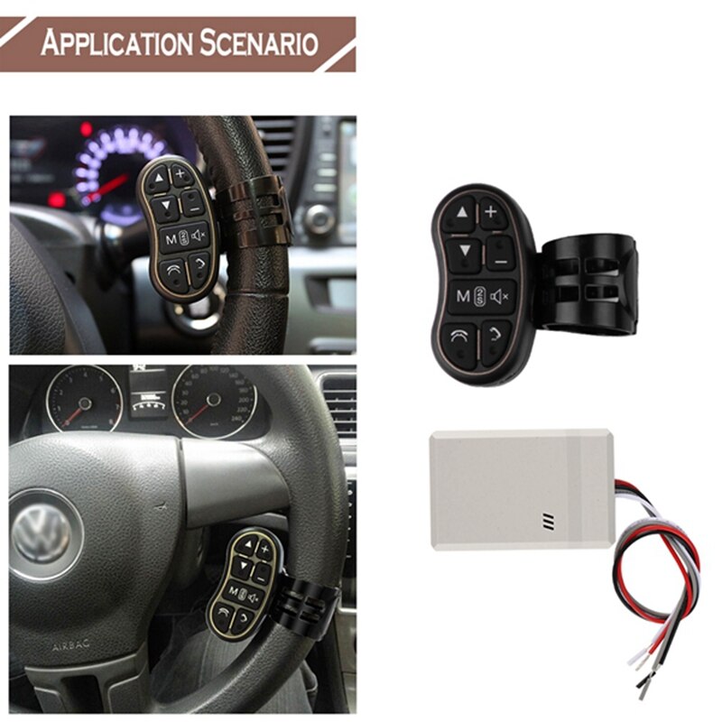 Car Universal Steering Button Wheel Control Key Wireless Remote Control Applicable To Any Brand Car Navigation DVD System