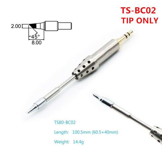 MINI estación de soldadura Digital TS80 QC3.0 USB tipo C OLED TS K4 D25 B02 J02 BC02, juego de herramientas, bolsa de almacenamiento con enchufe de EE. UU. Y UE: TS-BC02 TIP ONLY