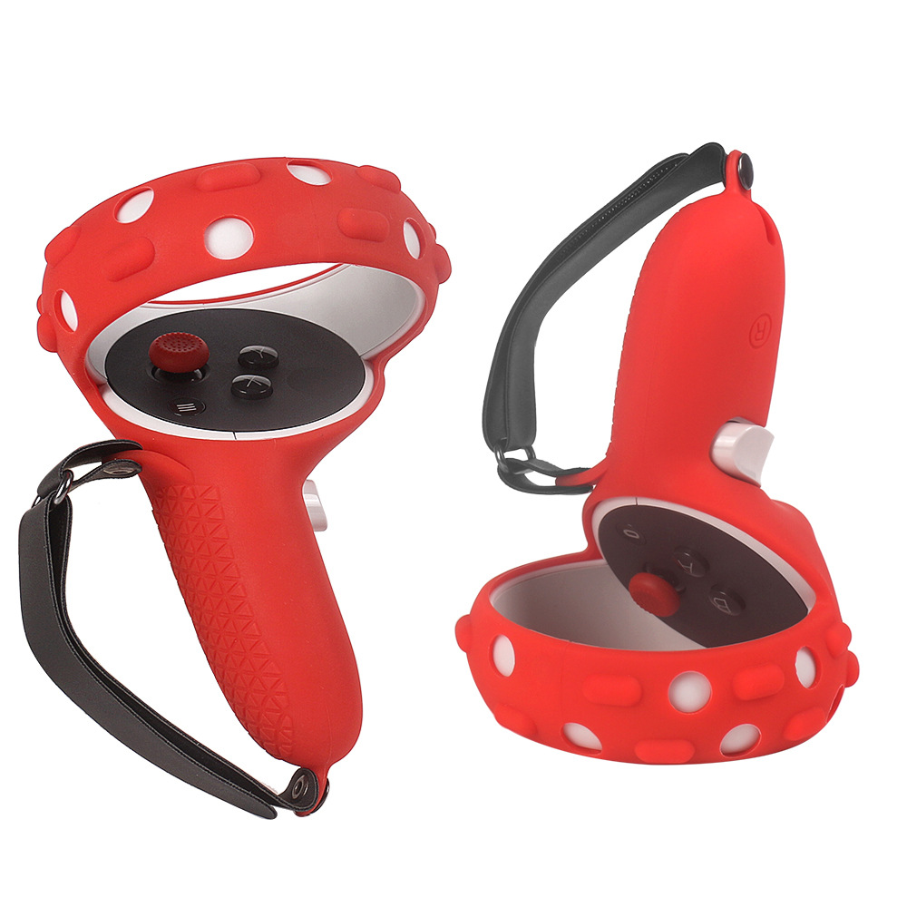 Handle Cover Grip For Oculus Quest 2 Knuckle Strap Gun Stock VR Glasses Virtual Reality Game Accessories Headset Gaming Helmet: Red