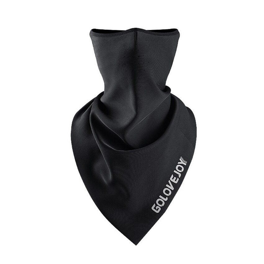 Mascarilla de protección para la cara de ciclista, para invierno, media cara, a prueba de viento, Bandana de protección para la oreja, diadema reflectante nocturna: Black Scarf