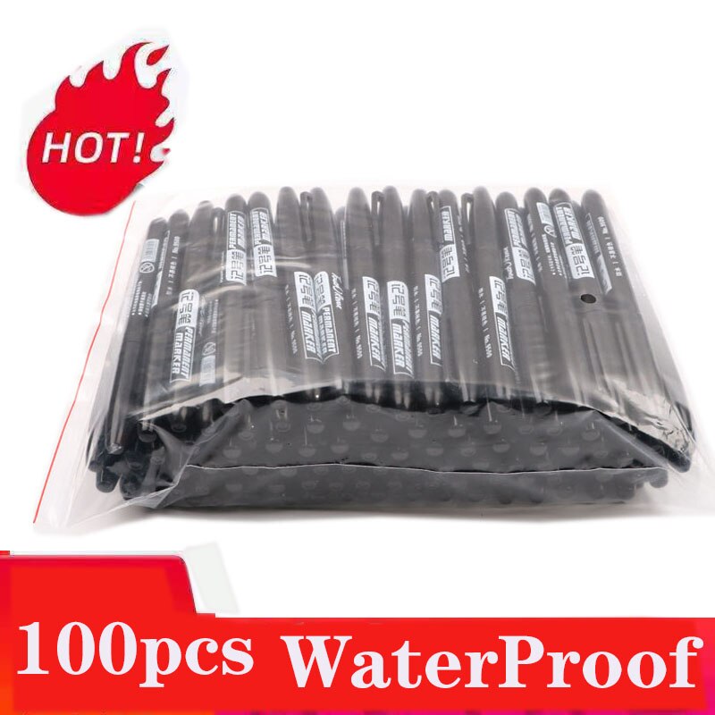 100Stck/einstellen dauerhaft Marker Stift Feine Punkt Wasserdicht dünn Feder Rohöl Feder Schwarz Blau verrotten 1,5mm Verwenden für Glas, leder, Holz, stahl