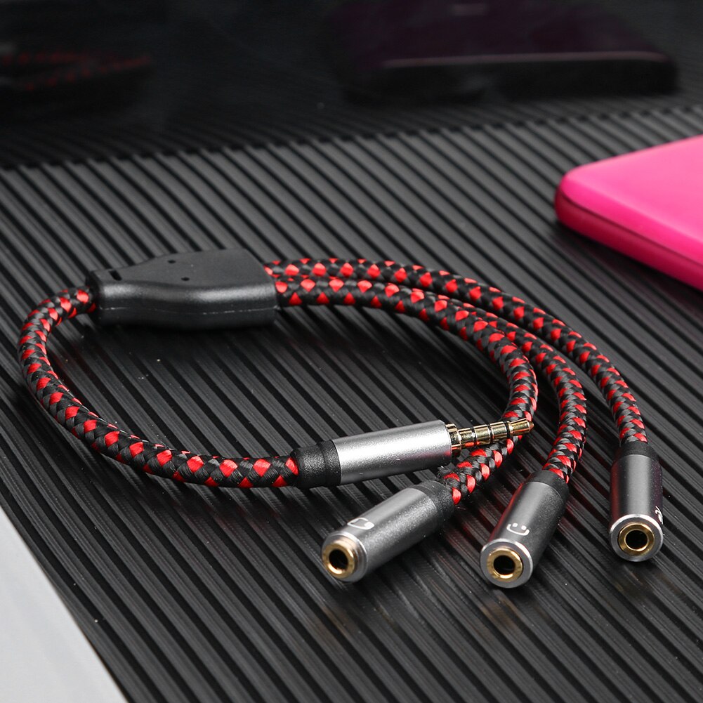 3.5mm Male Stereo Audio Splitter Cable 1 Male to 3 Female AUX Jack Headphone Microphone Adapter Cord for iPhone/Android