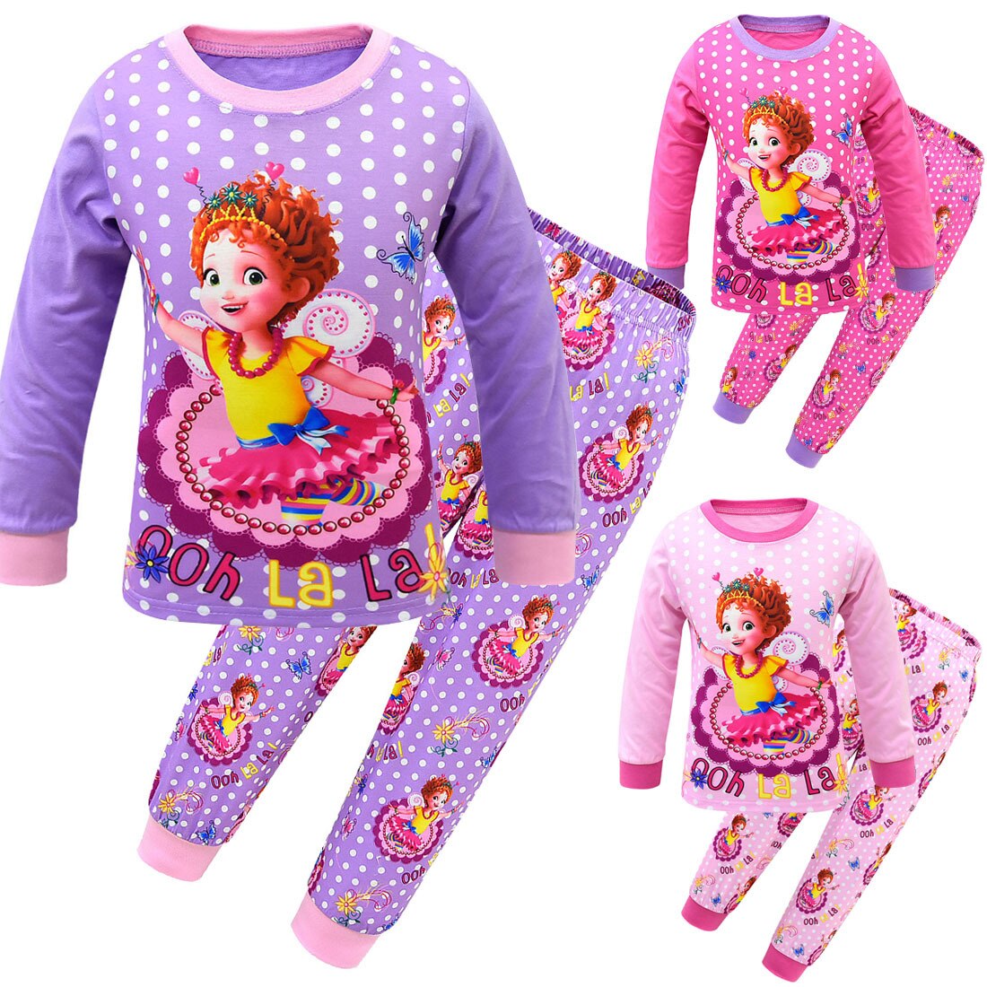 Kids fancy nancy grils Sleepwear Pyjamas Children Christmas Pijamas Home Clothing for Boys Long sleeve Tops Winter clothing