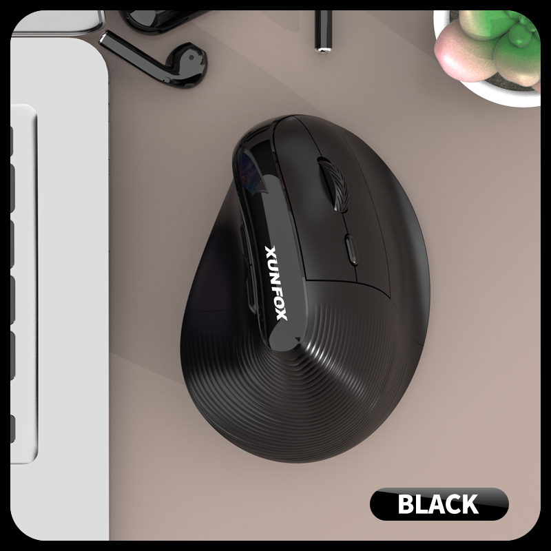 H5 Straight mouse ergonomics Bluetooth 2.4GHz wireless 5 adjustable DPI 4000DPI 6 buttons for laptops Computer desktop: black