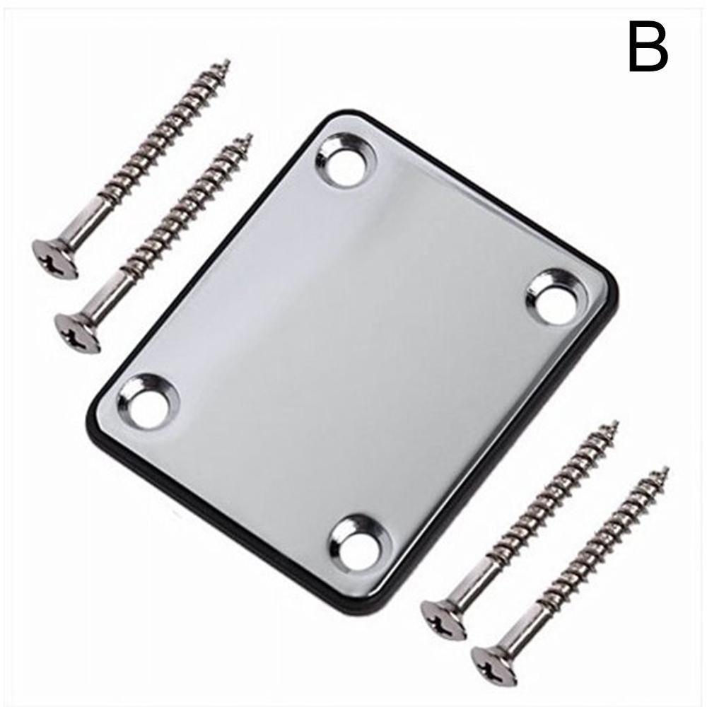 1pc Steel Electric Metal Screw Neck Plate Guitar Body Neck Plate Electric St Piano Steel Connecting Square M5Y6: B